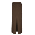 Damen Eleganter Midi-Rock mit seitlichem Schlitz und elastischem Bund EB