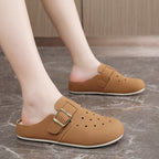 Damen Bequeme Clogs mit modischem Riemen und atmungsaktiver Obermaterialstruktur EB