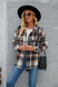 Damen Karottenjacke im lässigen Oversized-Stil mit kontrastierenden Karomustern EB