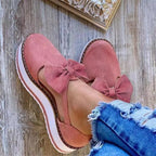 Damen bequeme Ballerinas mit Schleifendetail und rutschfester Sohle EB