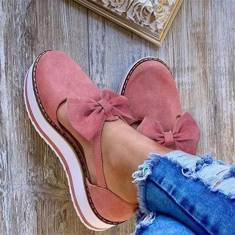Damen bequeme Ballerinas mit Schleifendetail und rutschfester Sohle EB