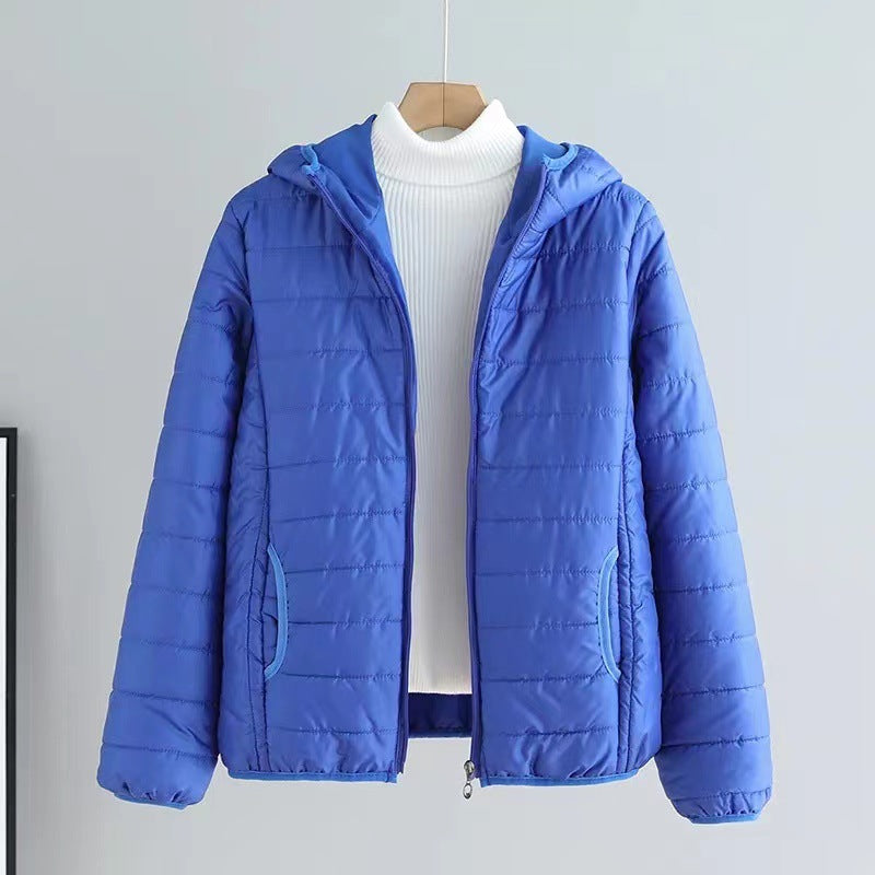 Damen gesteppte Übergangsjacke mit Kapuze und modernem Schnitt EB