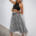 Damen Midi-Rock mit floralem Print und elastischem Bund EB