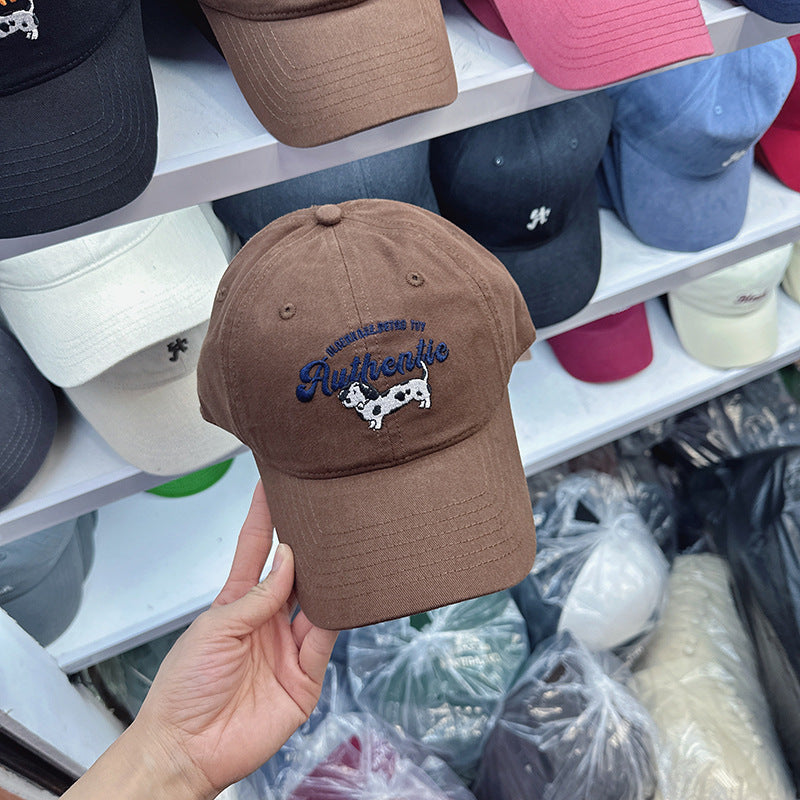 Bestickte Damen-Baseballkappe mit Kuhmuster