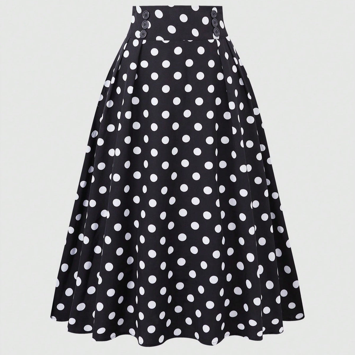 Damen Eleganter Midirock mit Polka Dots EB