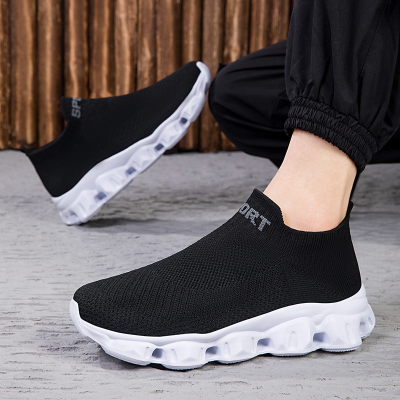 Unisex nan nahtloser Strick-Slip-On mit sockenähnlichem Schaft und skulpturierter Dämpfungssohle EB