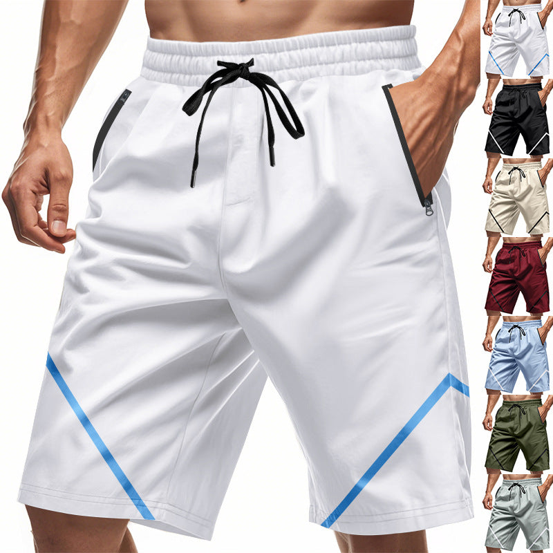 Atmungsaktive Herren-Trainingsshorts mit Reißverschlusstaschen