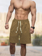 Lässige Herren-Sweatshorts mit elastischem Kordelzug, Seitentaschen und Used-Look