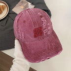 Damen Baseballkappe mit Grafik-Stickerei und Used-Look