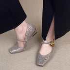 Damen Ballerina-Schuhe mit elegantem Riemchen und hochwertiger Lederoberfläche EB