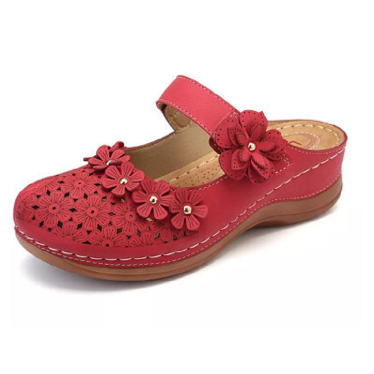 Damen Blumige Pantoletten EB