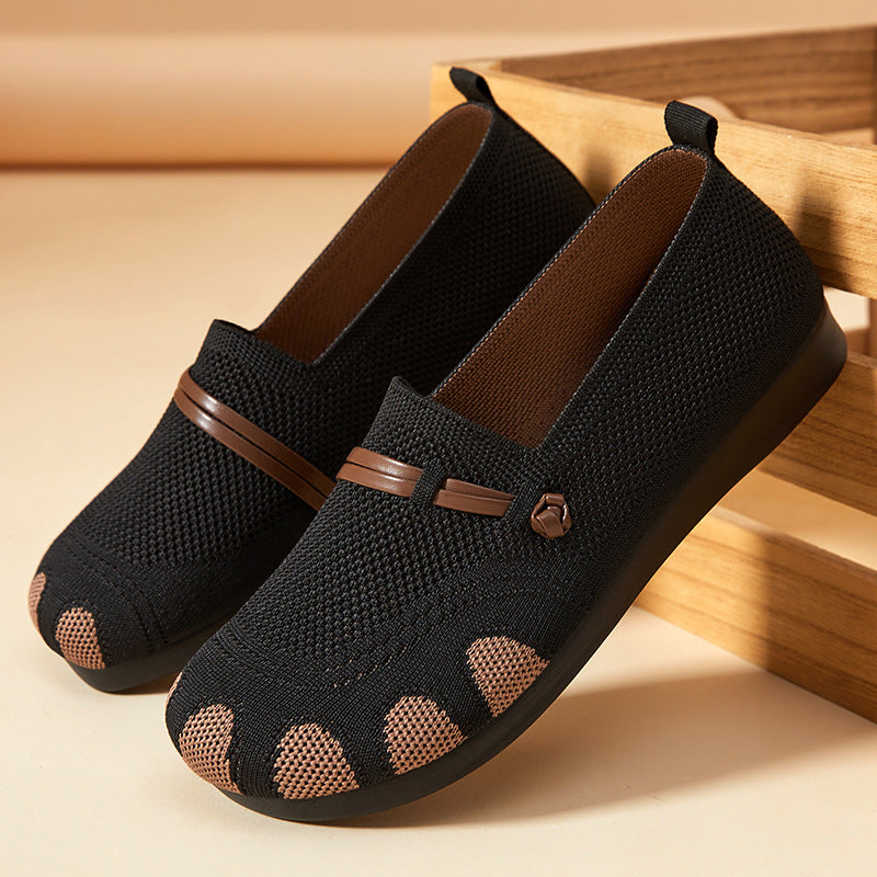 Damen Bequeme Slip-On Ballerinas mit flexiblem Obermaterial EB