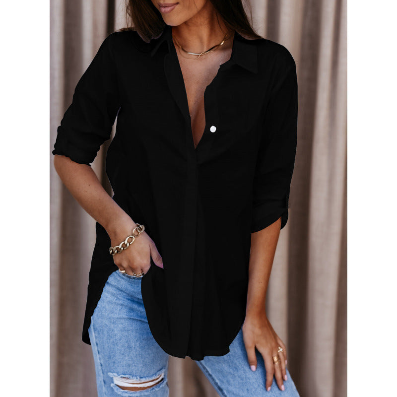 Damen Relaxed Fit Button-Up Shirt EB