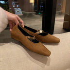 Damen Ballerina mit eleganten Metallic-Applikationen und bequemer Sohle EB