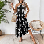 Damen Boho Maxikleid mit asymmetrischen Trägern EB
