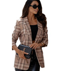 Damen Karoblazer im modernen Oversized-Schnitt mit eleganten Details EB