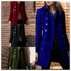 Damen eleganter Trenchcoat mit doppelter Knopfreihe und gewichtetem Kragen EB
