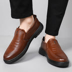 Herren Bequeme Slip-On Lederschuhe mit rutschfester Sohle EB