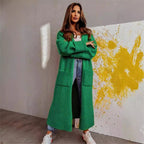 Damen lässiger Strickmantel mit tiefen Taschen und offenem Schnitt EB