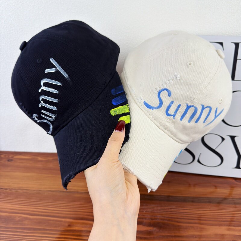 Damen-Baseballkappe mit Grafik im Used-Look