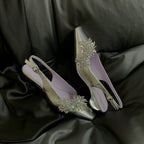 Damen Slingback-Pumps mit funkelnden Metallapplikationen und elegantem Design EB