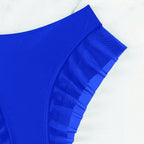 Damen High-Waist Badeshorts mit Rüschendetails