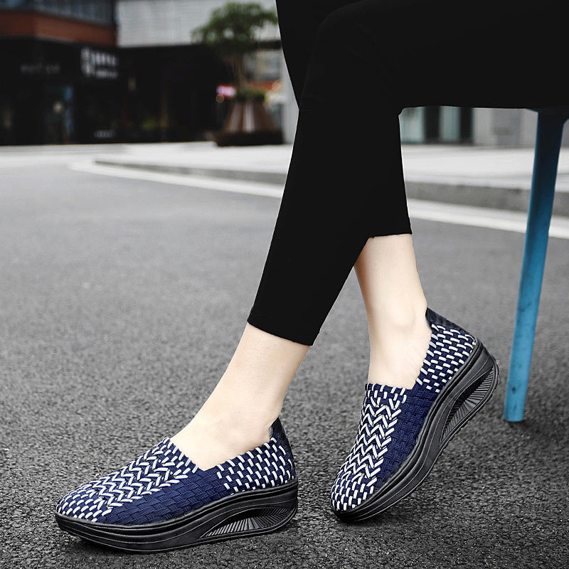 Damen Sportliche Slipper mit atmungsaktivem Netzgewebe und rutschfester Sohle EB