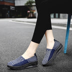 Damen Sportliche Slipper mit atmungsaktivem Netzgewebe und rutschfester Sohle EB