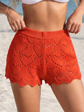 Luftige Häkelshorts mit Herzmuster