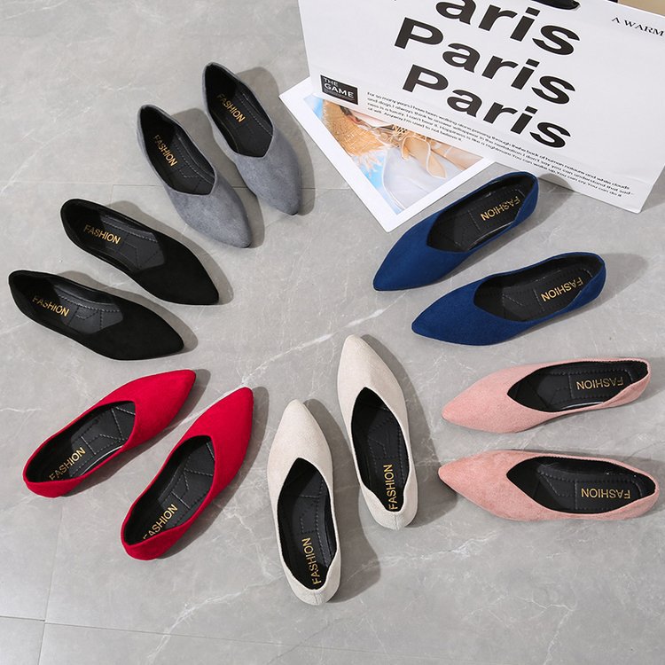 Damen elegante Ballerinas mit spitzem Design und weichem Obermaterial EB