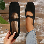 Damen Ballerinas mit elastischem Riemen und komfortablem Fußbett EB