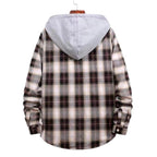 Damen Karierte Flanelljacke mit Kapuze EB