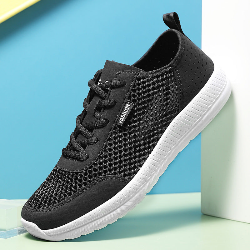 Unisex nan leichter Komfort-Walking-Schuh mit luftigem Wabenmesh, ergonomischer Dämpfungssohle und Zuglasche EB
