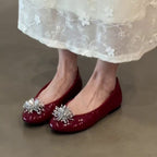 Damen Ballerina mit luxuriösem Blütenakzent EB