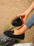 Damen bequeme Mokassins mit flexibler Sohle und eleganter Knoten-Applikation EB