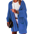 Women Oversize Chunky Knit Cardigan with Wide Shawl Collar and Patch Pockets Mune Fashion