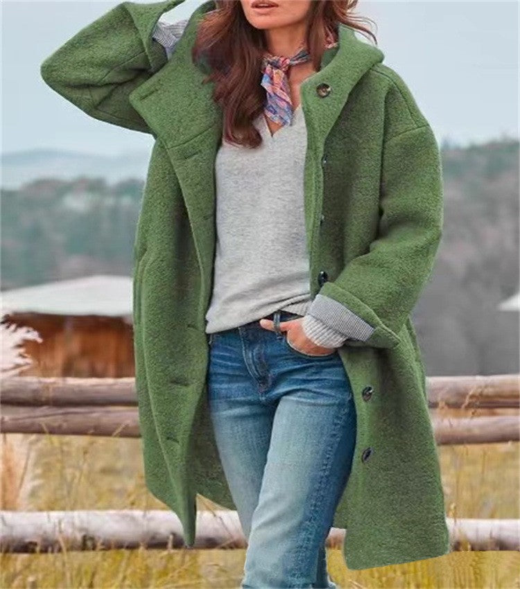 Damen Oversize-Wollmantel mit praktischen Taschen EB