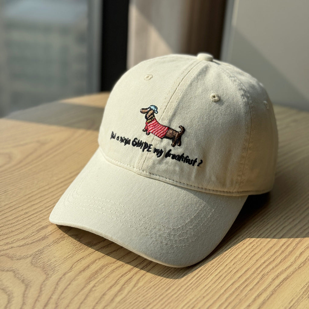Dackel-Baseballkappe mit Stickerei