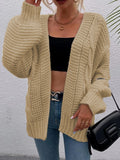 Damen Grobe Strickjacke mit offenem Schnitt und praktischen Taschen EB