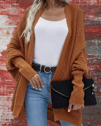 Damen Grobstrick Cardigan im lässigen Design mit weitem Schnitt und feiner Struktur EB