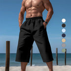 Lässige kniekurze Bermuda-Shorts für Herren mit elastischem Bund und Kordelzug