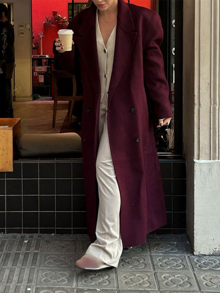 Damen eleganter Wool Coat mit doppelter Knopfleiste EB