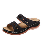 Damen Bequeme Leder-Sandalen mit dekorativem Lochmuster EB