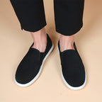 Damen Bequeme Slip-On Freizeitschuhe mit atmungsaktiven Einsätzen EB