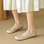 Damen Ballerinas mit verstellbarem Riemen und elegantem Schleifendesign EB