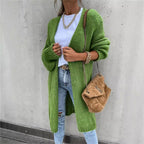 Damen Grober Strickmantel mit tiefen Taschen und modischem Schnitt EB
