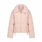 Damen Stylische gefütterte Winterjacke mit abnehmbarem Kragen EB