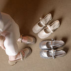 Damen Ballerina-Schuhe mit geflochtenem Detail EB