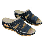 Damen bequeme Sandalen mit ergonomischer Fußbett und modischem Blumenmuster EB