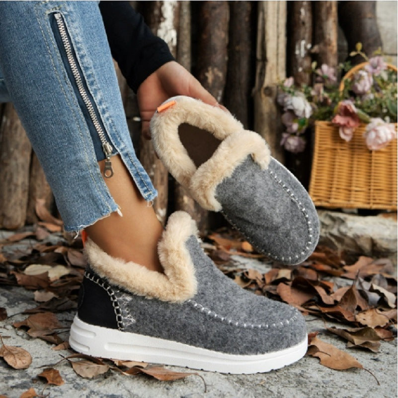 Damen bequeme Fleece-Hausschuhe mit warmem Innenfutter und rutschfester Sohle EB